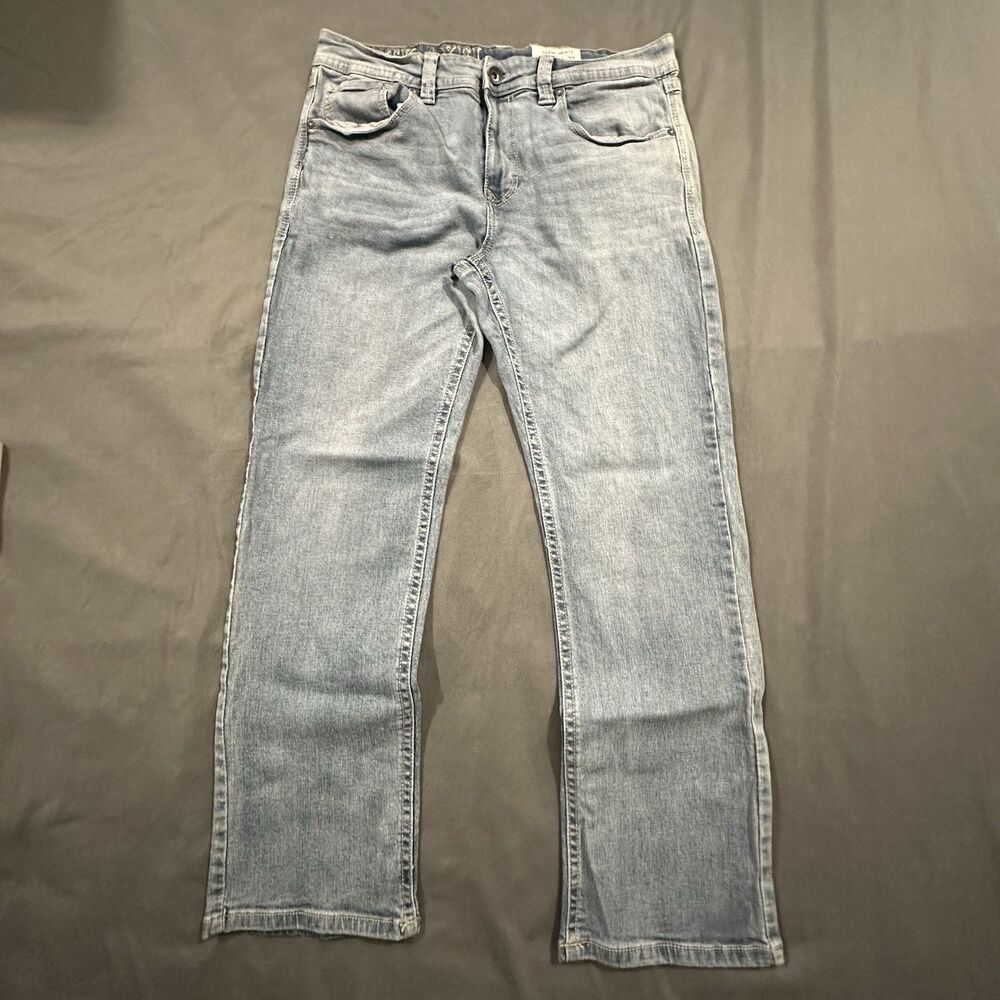 TK Axel Jeans Mens 34x32 Slim Bootcut Light Wash Embroidered Denim Western